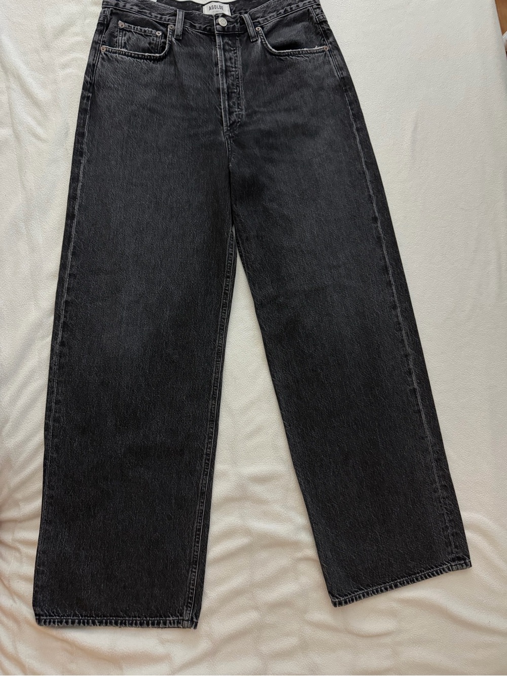 AGOLDE Low Slung Baggy Jeans Recess Black Wash Size 27 NWOT - Picture 5 of 8